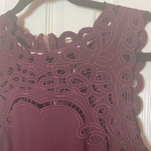 Ted Baker Elegant Lace Dress in Burgundy